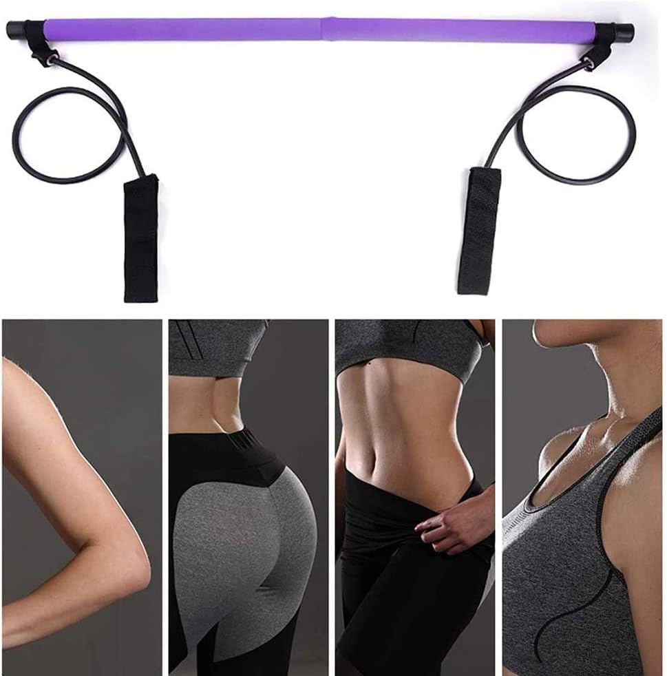 Barre de pilates portable avec bande de résistance réglable تنزوت