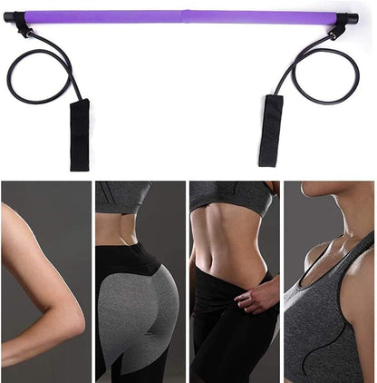 Barre de pilates portable avec bande de résistance réglable تنزوت