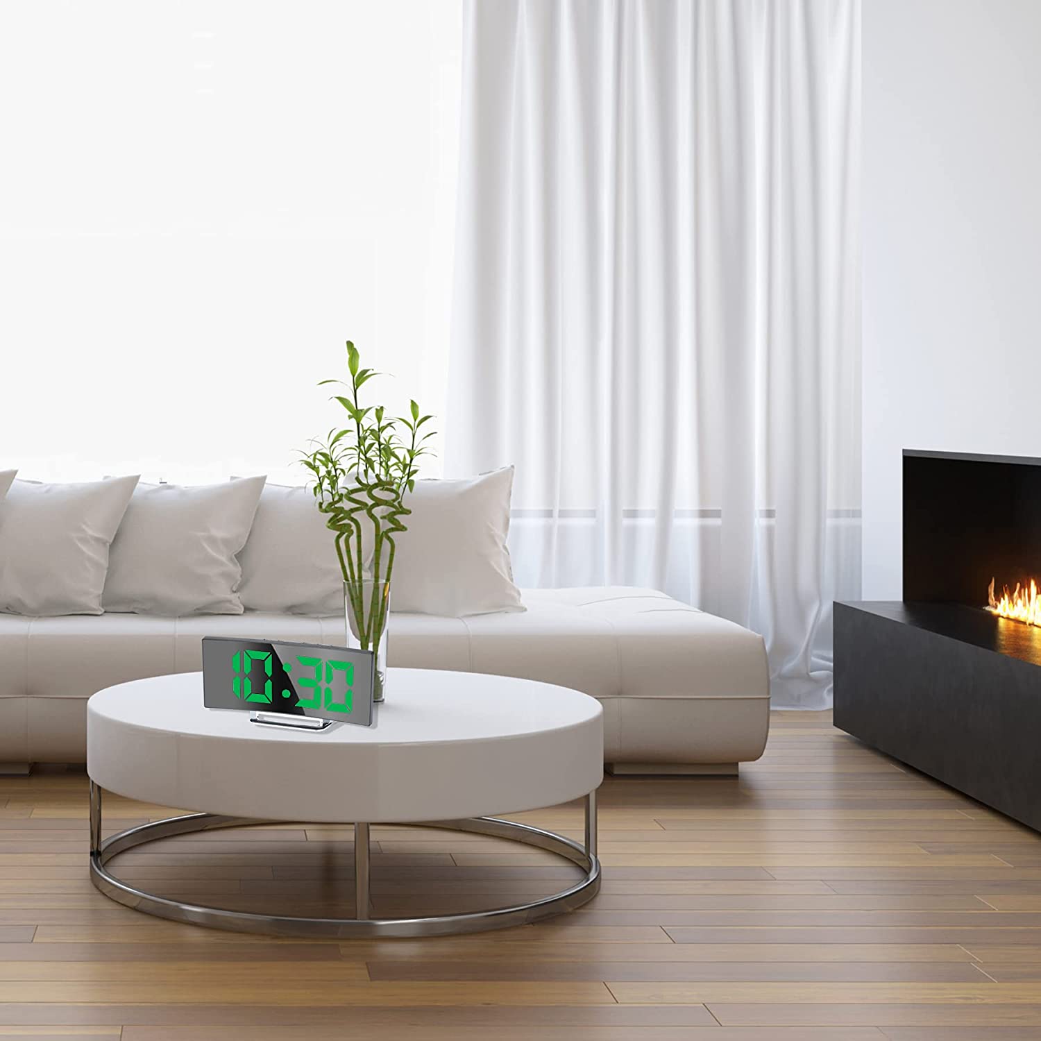 Horloge et réveil thermomètre de table electronique lumineux - تنزوت