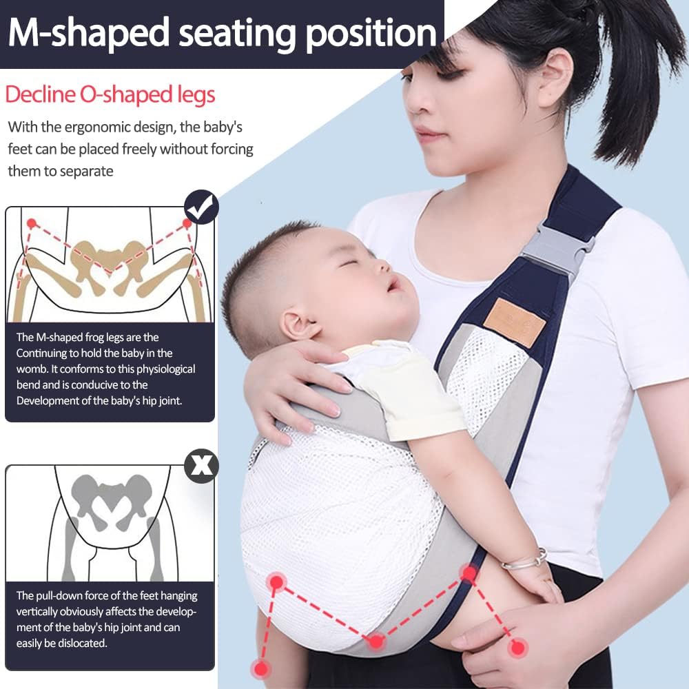 Écharpe à double usage pour nouveau-né 0-36M en tissu maillé تنزوت