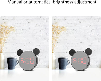 Réveil miroir numérique intelligent en forme mickey mouse - تنزوت