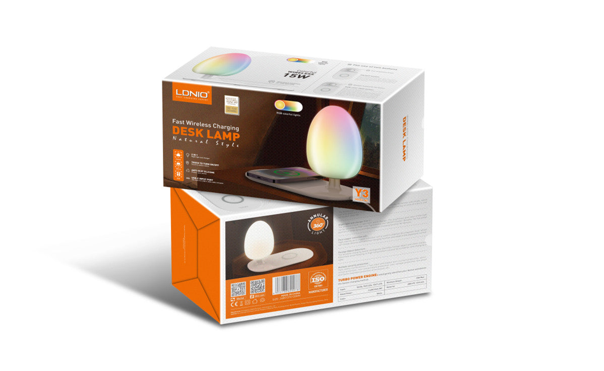 Veilleuse à luminosité réglable, chargeur de téléphone sans fil LDNIO Y3 - تنزوت