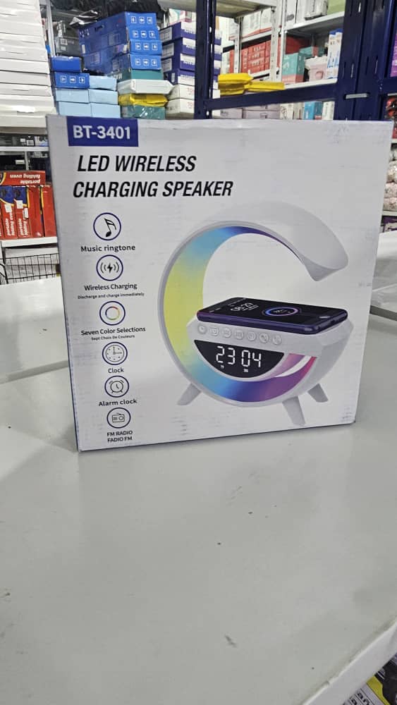 Réveil et Haut-parleur Bluetooth RGB intelligente type Big G Wireless Charger V3 - BT-3401 - تنزوت