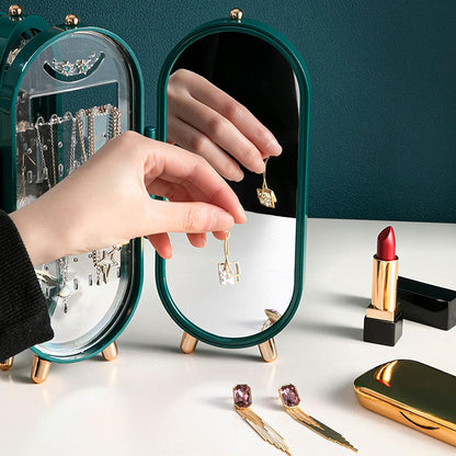 Présentoir Boîte de rangement de bijoux pliable, organisateur de boucles d’oreilles, تنزوت