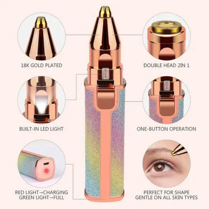 Rasoir électrique 2 en 1 pour femmes Rechargeable épilateur Facial sans douleur تنزوت