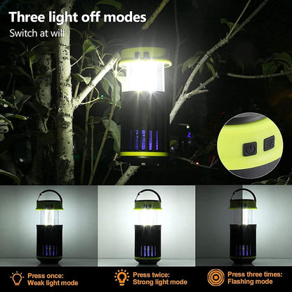 lampe anti-moustiques rechargeable de camping 3en1 à énergie solaire IP65 تنزوت