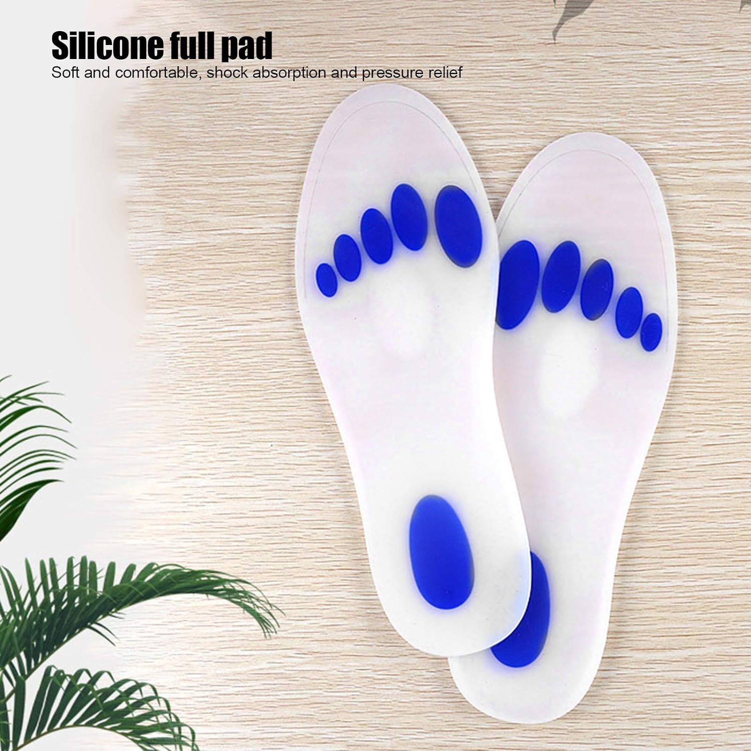 Paire de semelles en silicone souple coussinet complet pour les pieds تنزوت