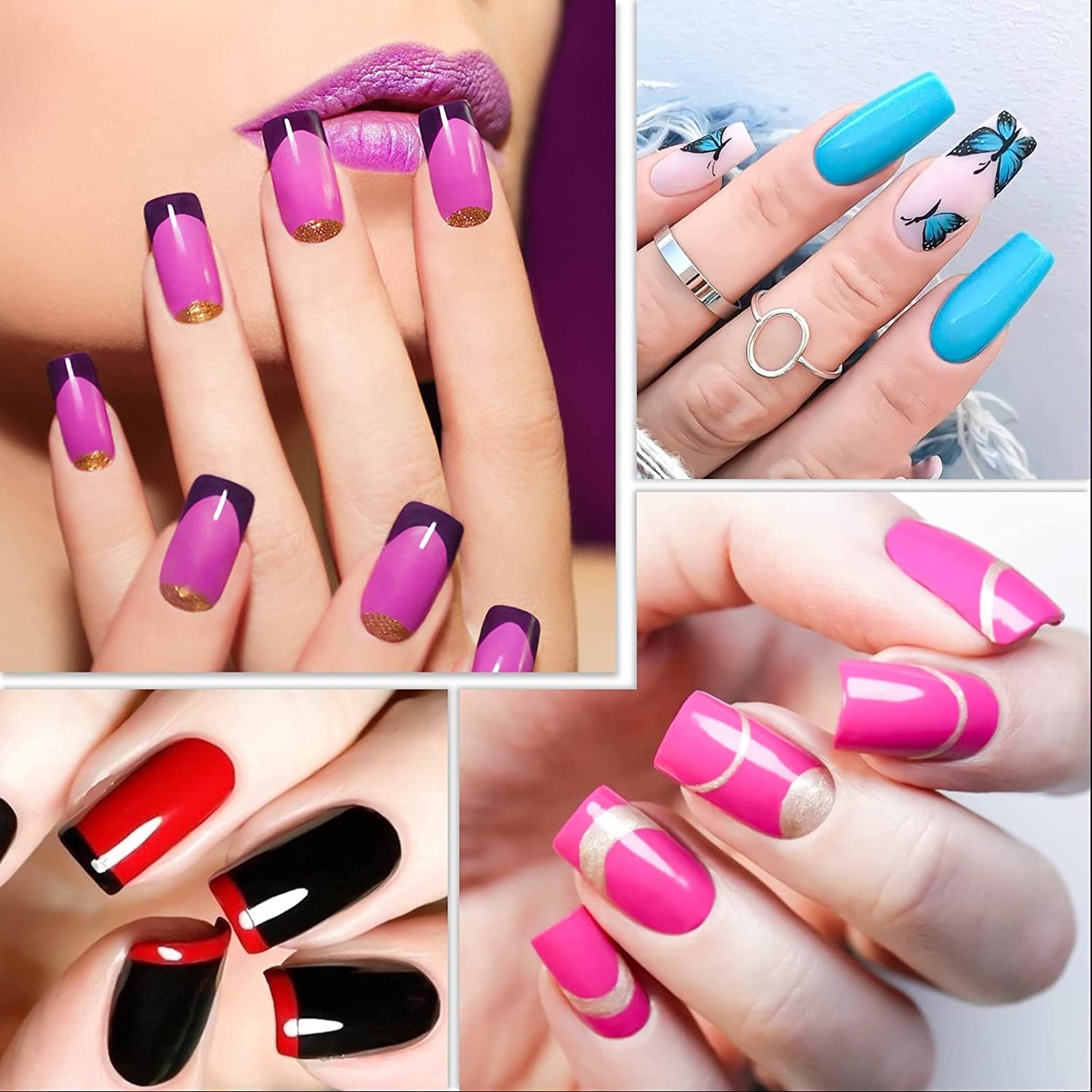 Boite 500 Pcs Pose Capsules 10 Sizes ongles transparent تنزوت