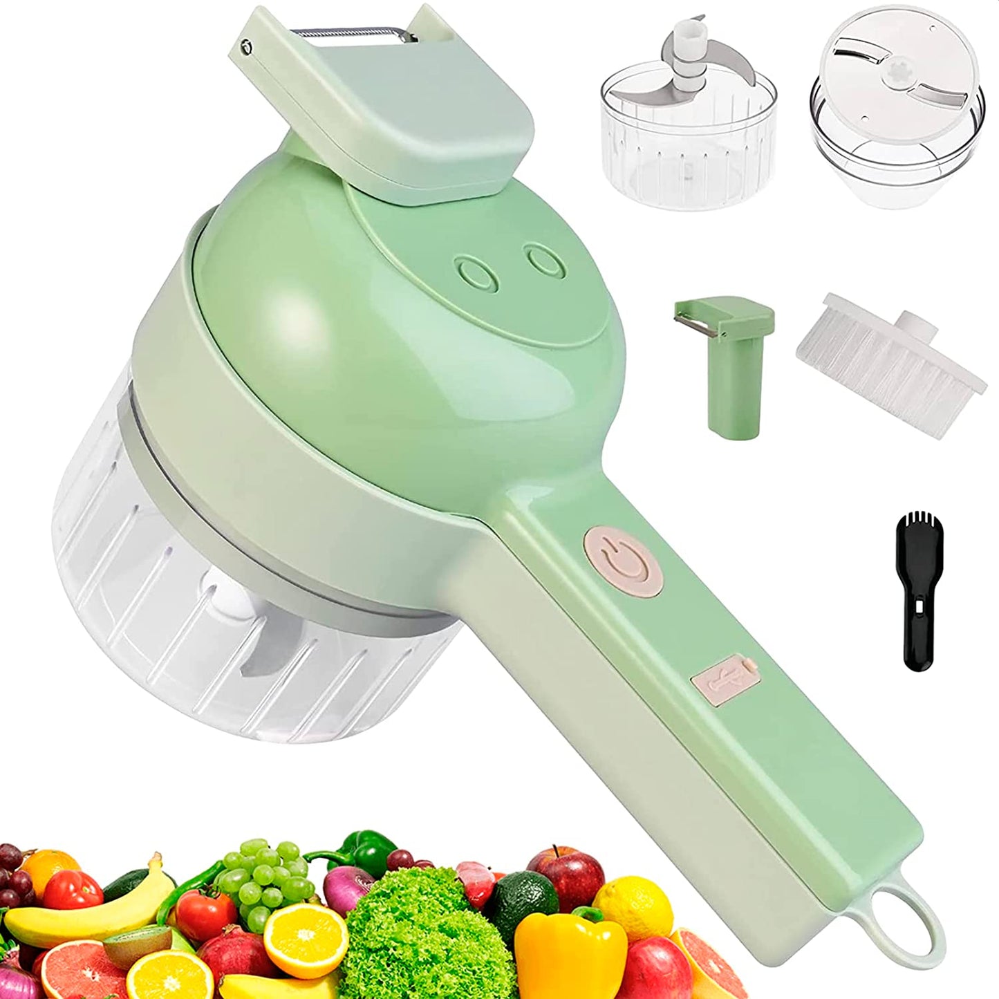 Set de coupe-légumes électrique portable 4 en 1 Chargement USB تنزوت