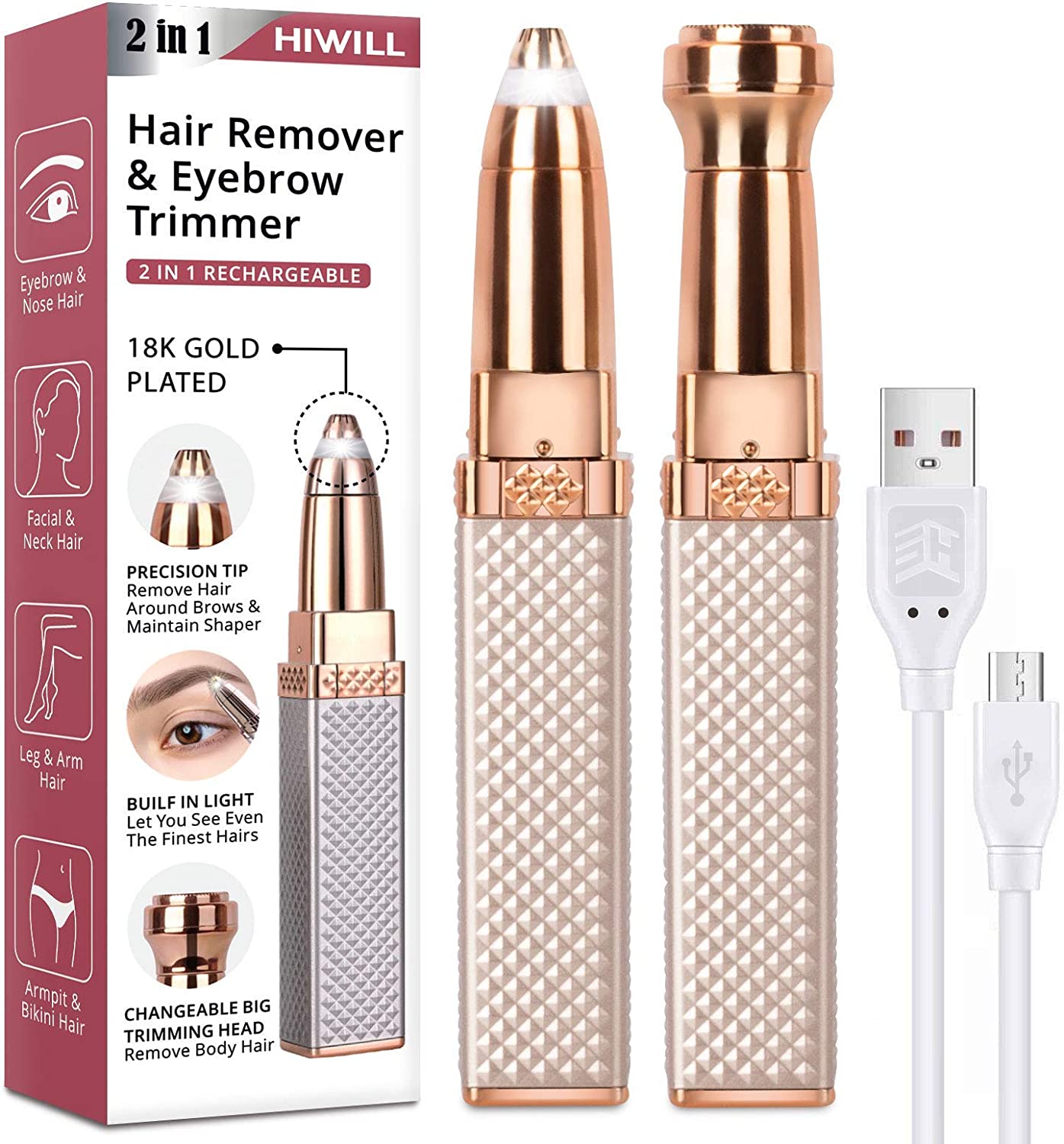 Rasoir Epilateur Electrique 4en1 pour Visage et Corps تنزوت