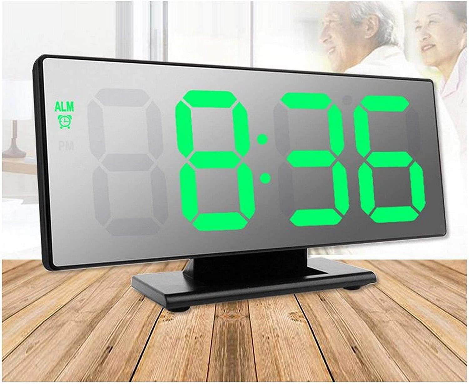 Horloge et réveil thermomètre de table electronique lumineux DS-3618L - تنزوت
