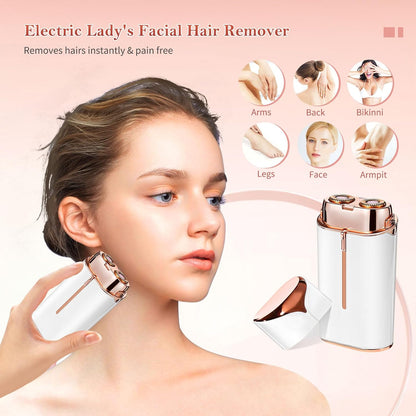 Flawless Face Duo Appareil de rasage électrique avec lumière LED pour épilation instantanée تنزوت