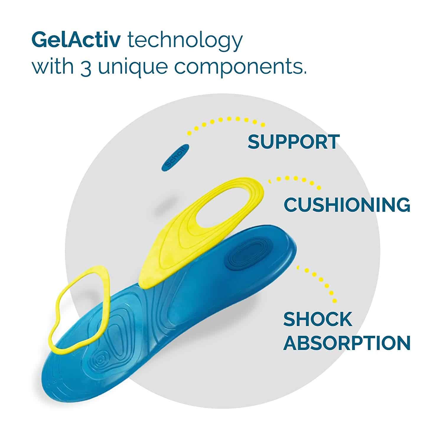 Sholl Semelles Active Gel Quotidien – فراش حذاء طبي مريح داخلي للاستخدام اليومي تنزوت