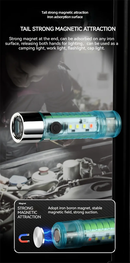 Mini lampe de poche LED multifonction super lumineuse avec aimant ZJ-023 تنزوت
