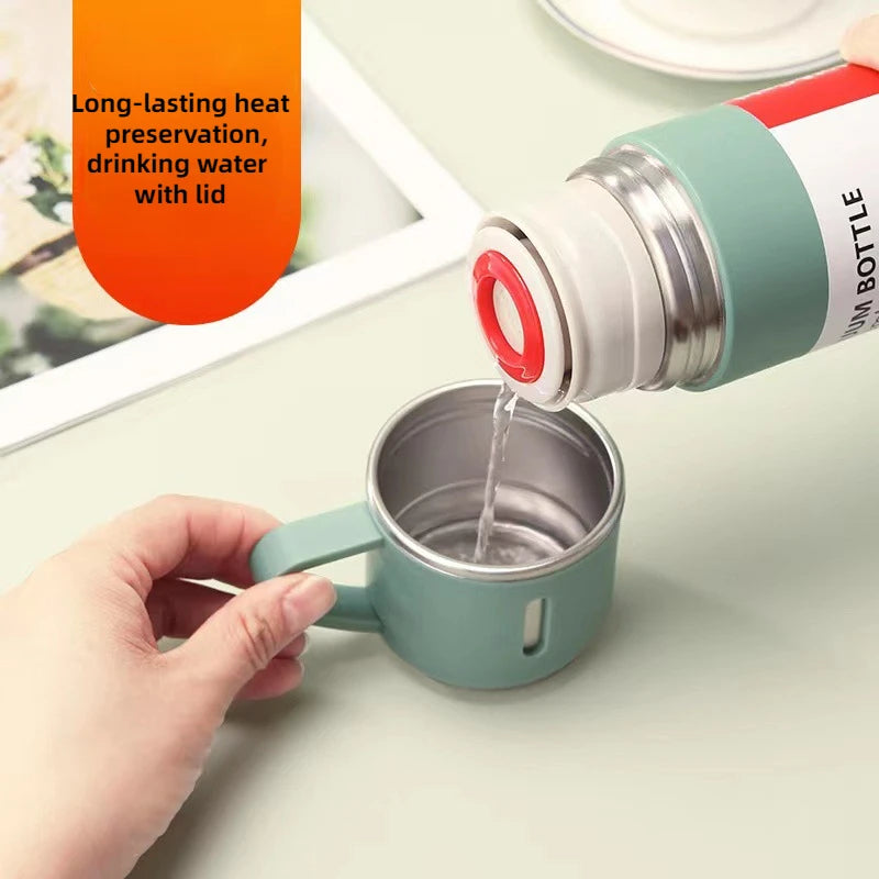 Ensemble Thermos avec 3 tasses thermique 500ml en acier inoxydable تنزوت