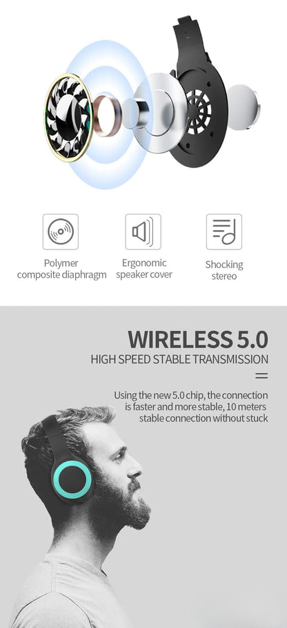 Casque Bluetooth sans fil stéréo Hifi , microphone intégré, Souple DUNTH DU-B130 - تنزوت