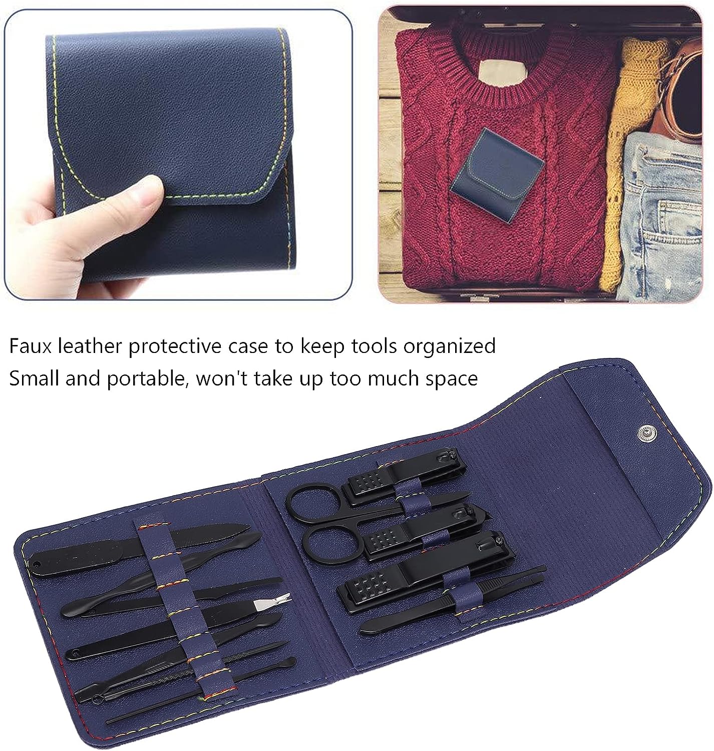 Ensembles 12 pcs de coupe-ongles professionnels en acier inoxydable تنزوت