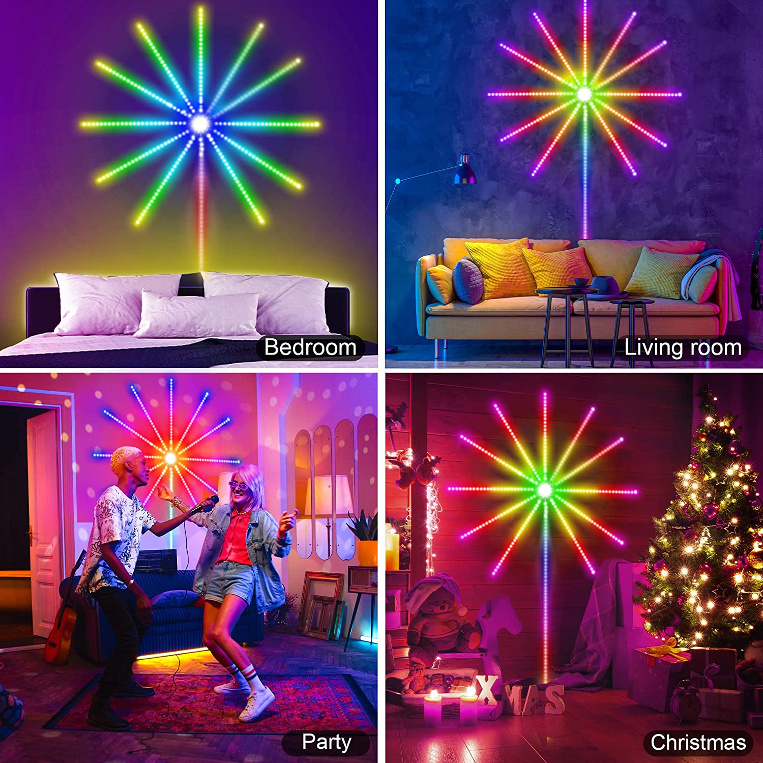 feux d’artifice App Smart Control IC Led RGB Light décoration de la maison - تنزوت