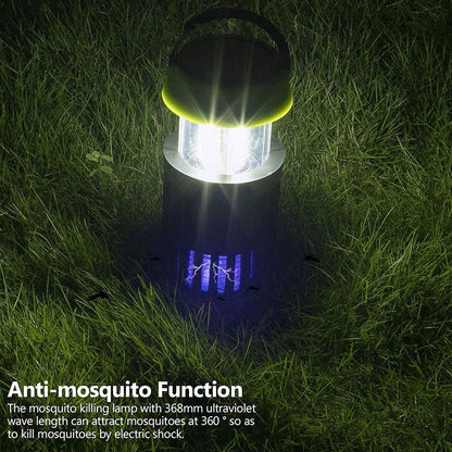 lampe anti-moustiques rechargeable de camping 3en1 à énergie solaire IP65 تنزوت