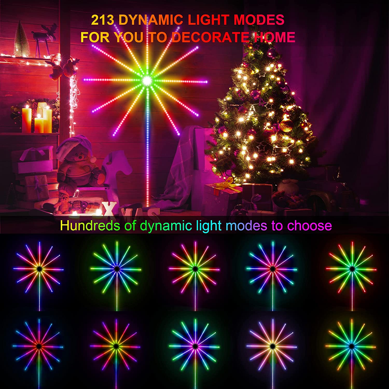 feux d’artifice App Smart Control IC Led RGB Light décoration de la maison - تنزوت