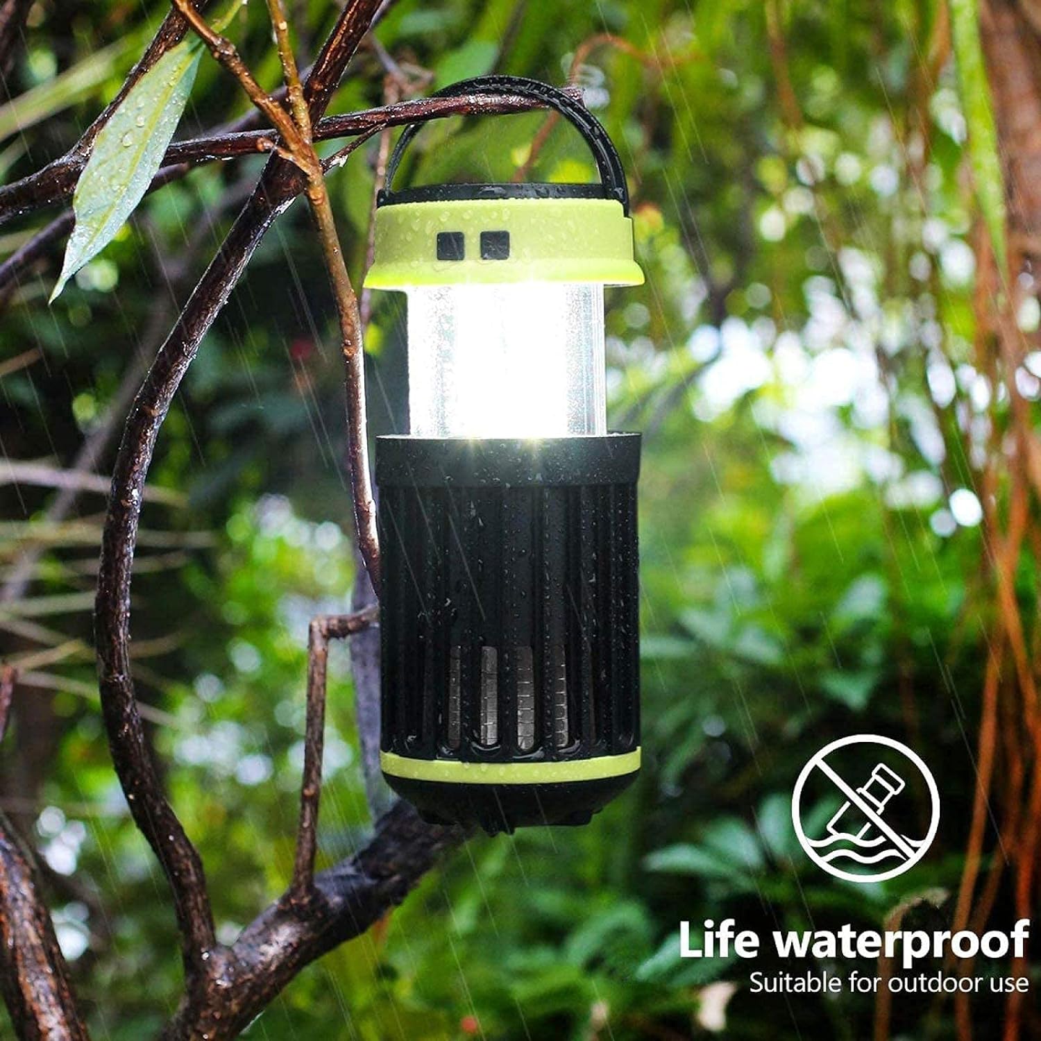 lampe anti-moustiques rechargeable de camping 3en1 à énergie solaire IP65 تنزوت
