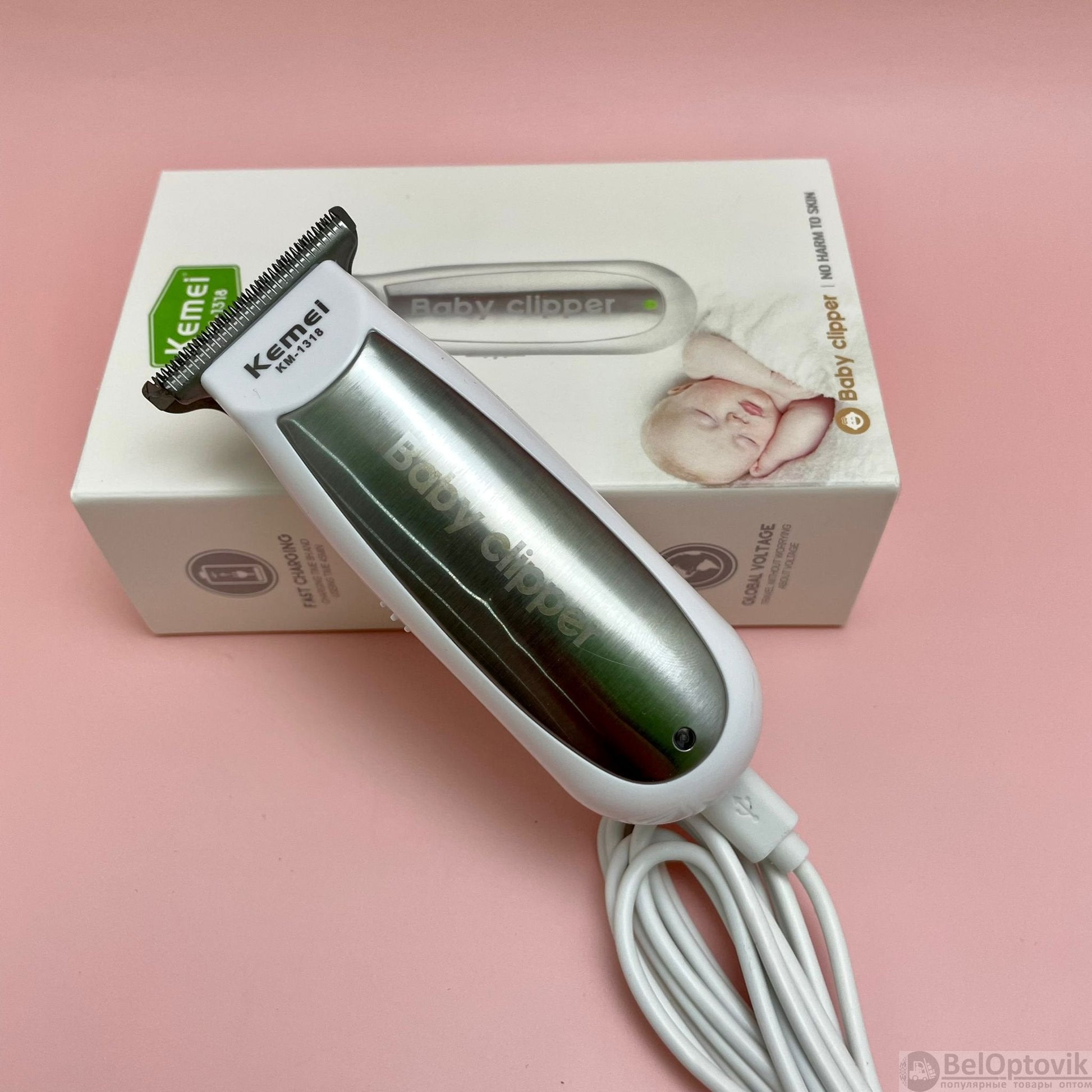 Kemei Mini tondeuse à cheveux pour bébé électrique rechargeable USB - تنزوت