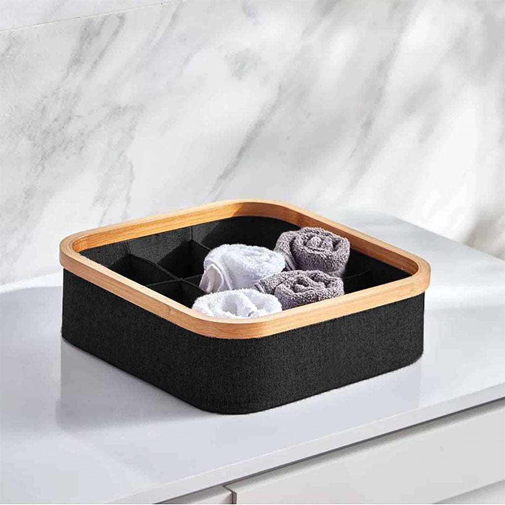 Panier de rangement pour salle de bain en feutre tissé 4 compartiments – سلة تنظيم الأغراض في الحمام