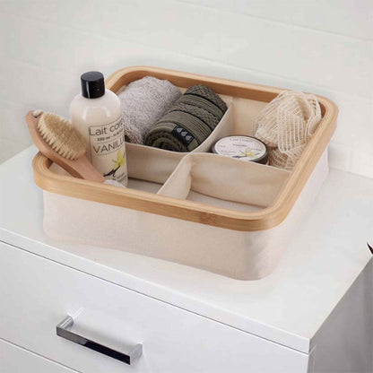Panier de rangement pour salle de bain en feutre tissé 4 compartiments – سلة تنظيم الأغراض في الحمام