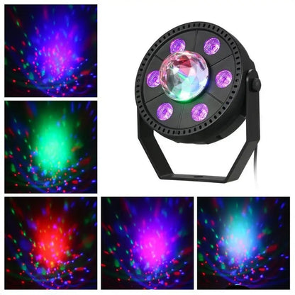 Projecteur jeux de lumiere RGB Laser rotatif 6en1 effets Stroboscope - تنزوت