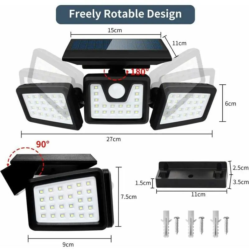 Lampe solaires d’extérieur etanche 112 LED Avec détecteur de mouvement FL-1725A تنزوت