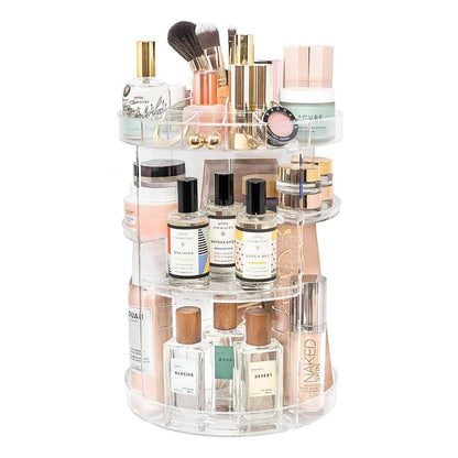 Organisateur de maquillage rotatif à 360 ° en Crystal acrylique تنزوت