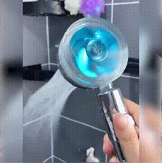 Pommeau de Douche avec Ventilateur Économie pour Salle de Bains Débit 360 Degrés Rotation تنزوت
