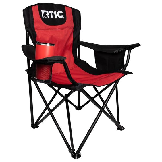 RTIC Chaise de camping pliante avec porte-boissons et sacs isoterme تنزوت