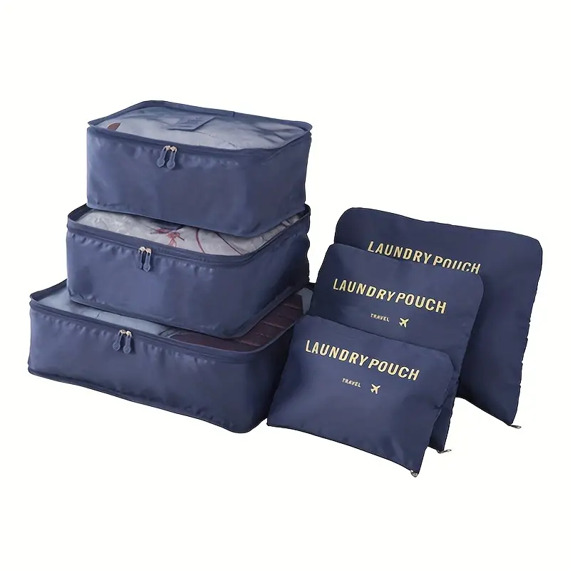 Ensemble de 6 Pcs Sacs de rangement Cube de voyage laundry Pouch تنزوت