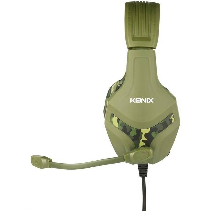 Konix Mythics Casque gaming filaire PS-400 pour console Haut-parleurs 40 mm - Microphone - Motif camouflage vert kaki - تنزوت