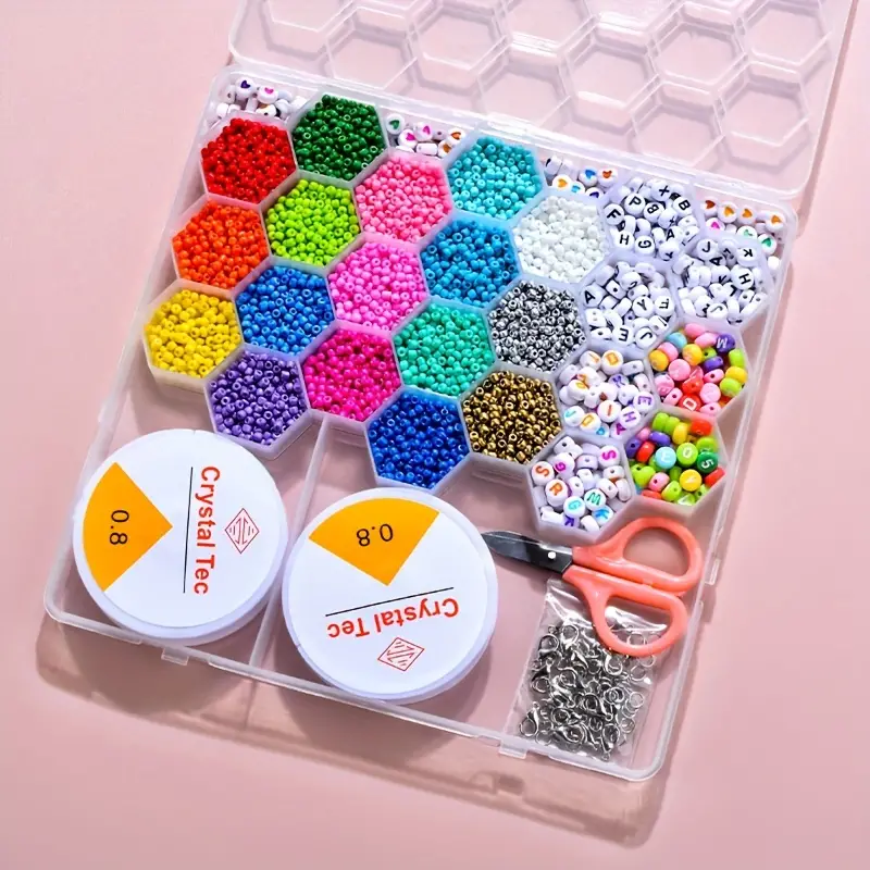 Ensemble de fabrication de bijoux Pour enfant 24 grilles en forme de ruche d'abeille تنزوت