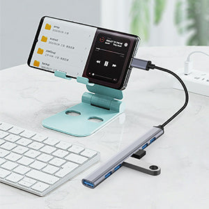 Hub Multiport USB en aluminium avec 7 Adaptateur USB-C 3.0 pour MacBook - Argent - تنزوت