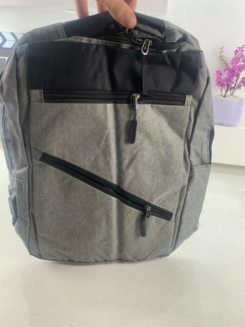 Sac à dos homme avec sac bandoulière et trousse 3en1  محفظة ظهر رجالية 3 قطع