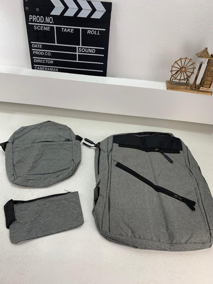 Sac à dos homme avec sac bandoulière et trousse 3en1  محفظة ظهر رجالية 3 قطع
