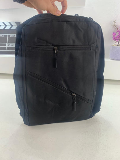 Sac à dos homme avec sac bandoulière et trousse 3en1 noir 127772-5 – محفظة ظهر رجالية 3 قطع أسود تنزوت