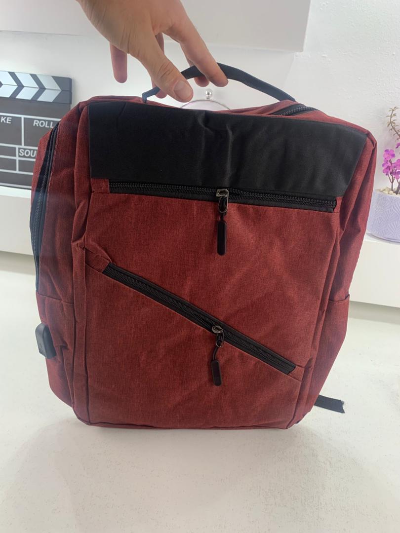 Sac à dos homme avec sac bandoulière et trousse 3en1 rouge 127772-5 – محفظة ظهر رجالية 3 قطع أحمر تنزوت