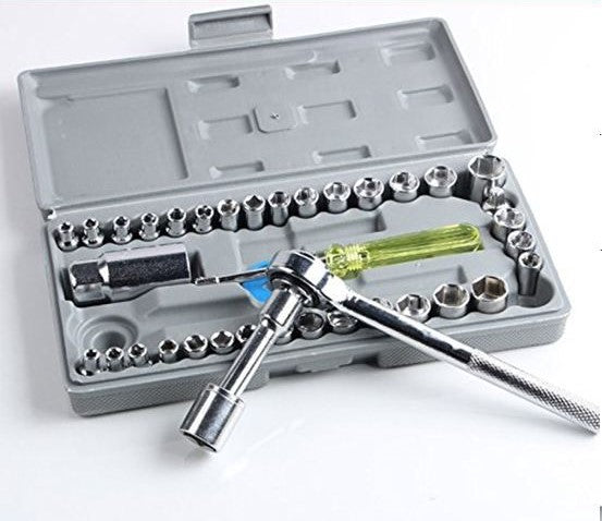 Caisse De 40 Clés À Douilles Mixtes 1/4″ Et 3/8″ Aiwa تنزوت