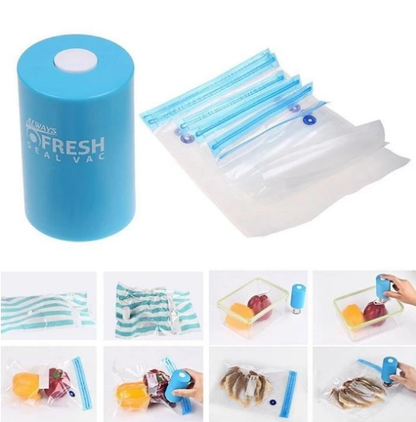 جهاز تفريغ وشفط الهواء من أكياس حفظ الطعام-Always Fresh Machine De Scellage Portable Avec 5 Sacs تنزوت