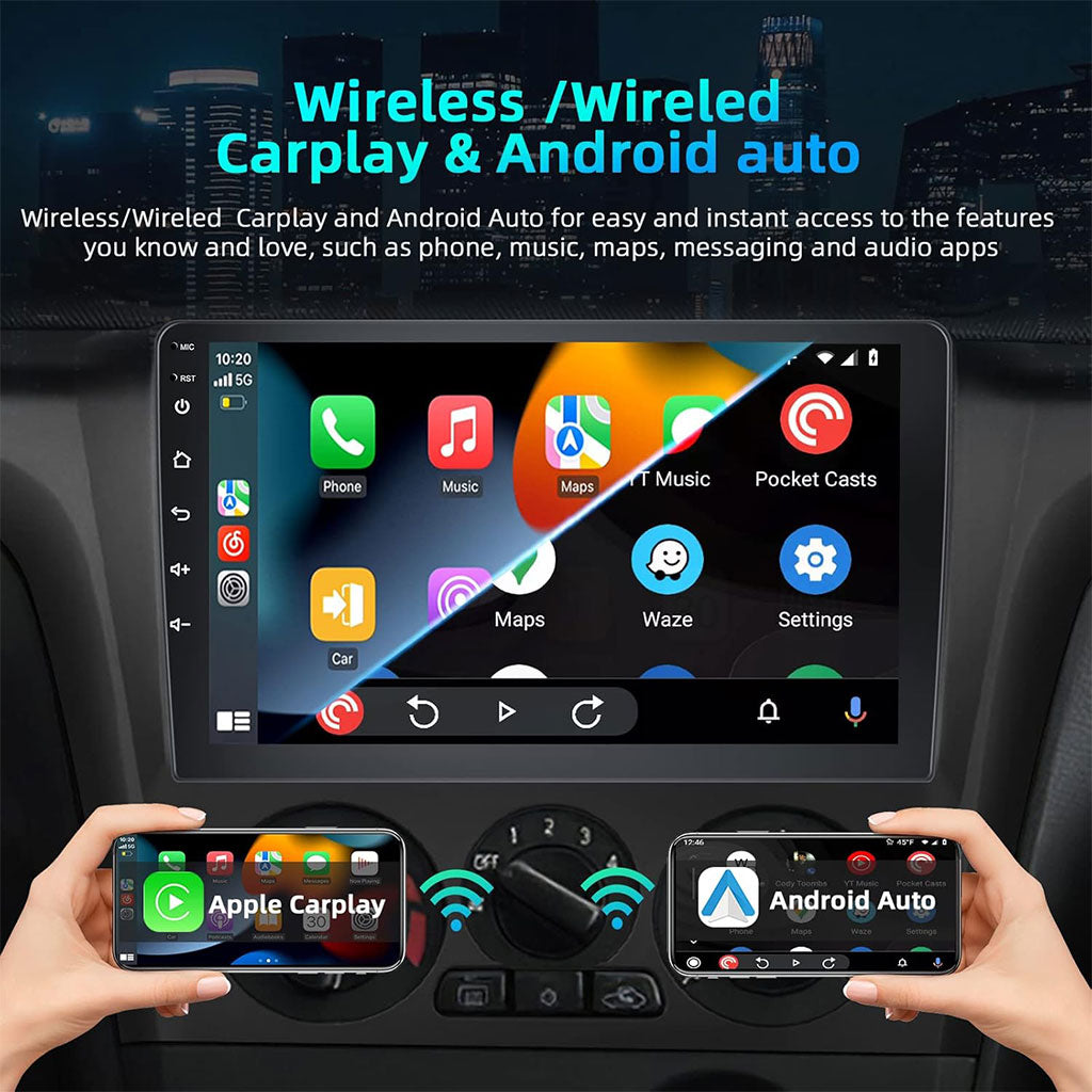 Écran de voiture Android de 10,1 pouces compatible Apple CarPlay Android Auto – شاشة ذكية للسيارة تنزوت