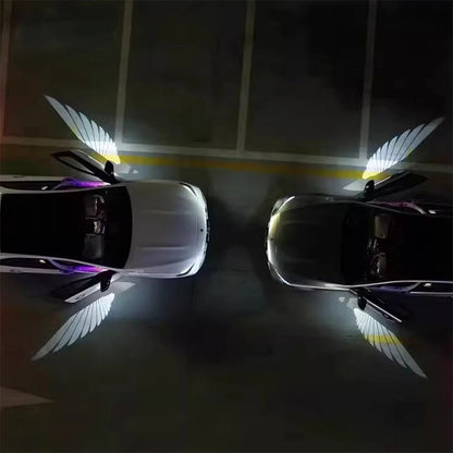 Projecteur LED en forme d’ailes d’ange pour rétroviseur latéral de voiture – أضواء خارجية للسيارة على شكل أجنحة تنزوت