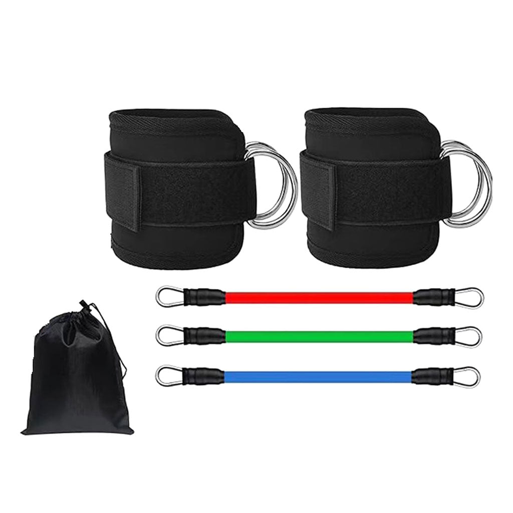 Bandes de résistance pour les jambes avec sangle de cheville 5Pcs – طقم أشرطة تدريب قابلة للتمدد تنزوت