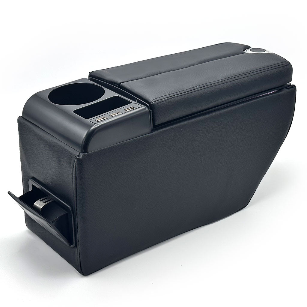 Organisateur de Console Centrale Voiture avec Accoudoir et Porte-Gobelet USB – منظم أغراض ومسند سيارة تنزوت