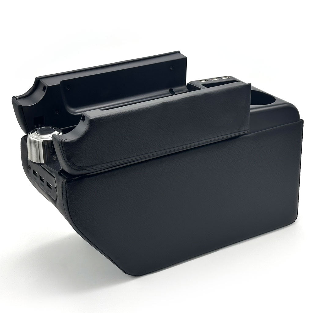Organisateur de Console Centrale Voiture avec Accoudoir et Porte-Gobelet USB – منظم أغراض ومسند سيارة تنزوت
