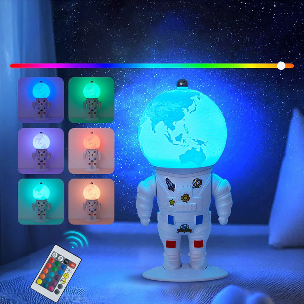 Lampe Astronaute lunaire avec télécommande et LED 16 couleurs – مصباح رجل الفضاء تنزوت