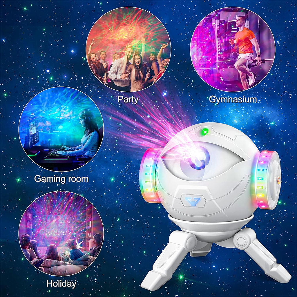 Projecteur Galaxie Astronaute éclairage étoilé réglable à 360° avec télécommande – جهاز عرض نجوم ومكبر صوت تنزوت